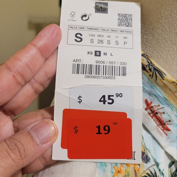 ZARA palm tree print shirt size S - Picture 8 of 8